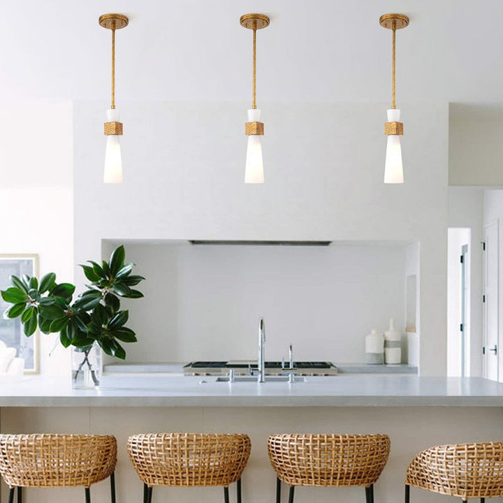 Elstead KRISTY-MP-DG-OPAL Kristy 1 Light Mini Pendant Distressed Gold