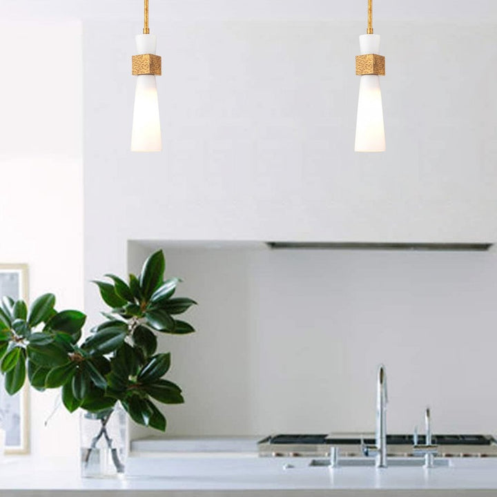 Elstead KRISTY-MP-DG-OPAL Kristy 1 Light Mini Pendant Distressed Gold