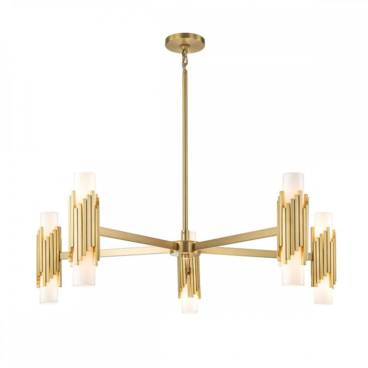 Elstead MARVELE10-AB-OPAL Marvele 10 Light Chandelier Aged Brass
