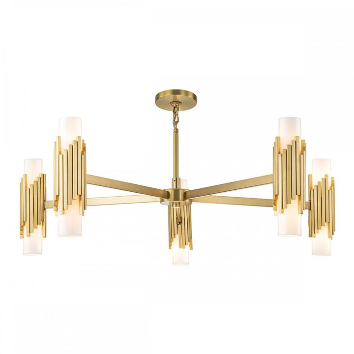 Elstead MARVELE10-AB-OPAL Marvele 10 Light Chandelier Aged Brass