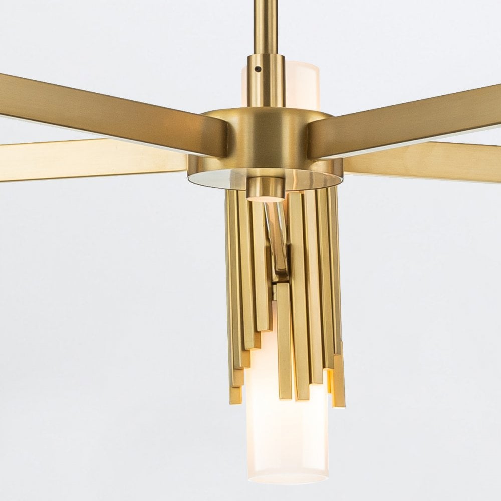 Elstead MARVELE10-AB-OPAL Marvele 10 Light Chandelier Aged Brass