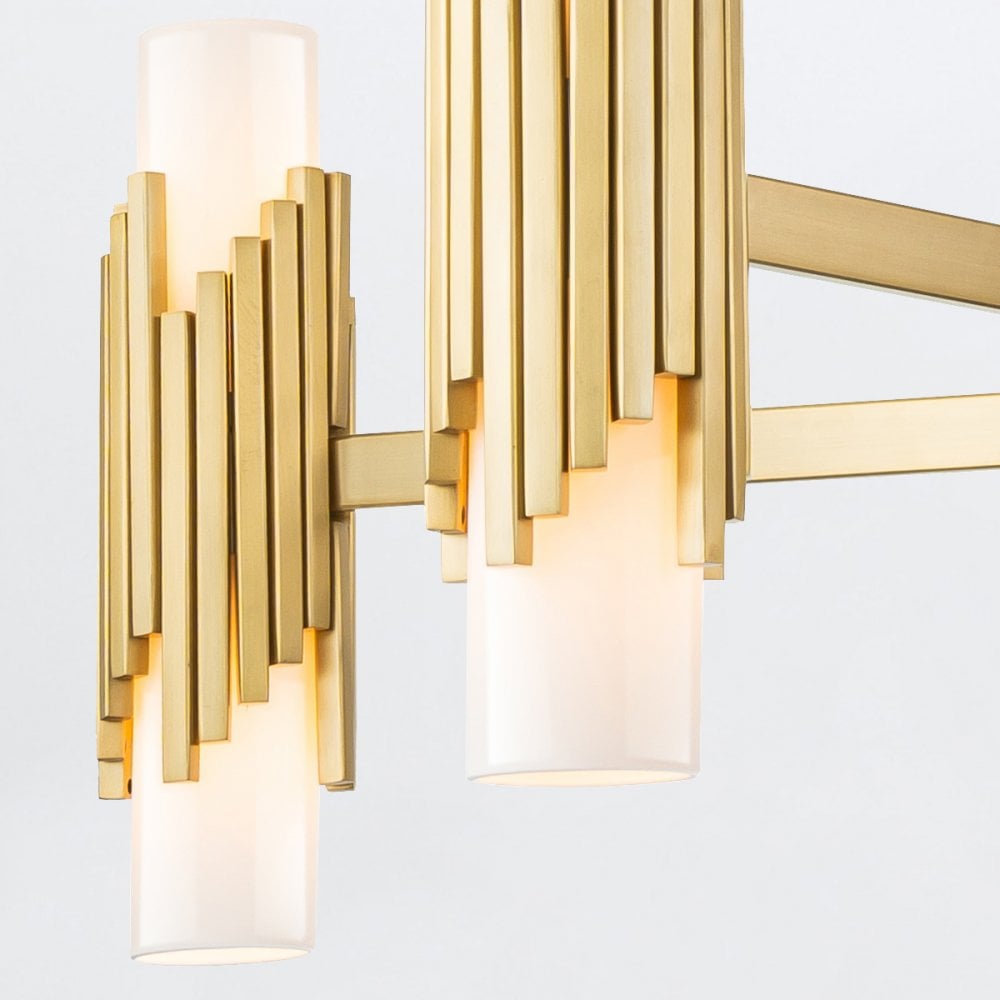Elstead MARVELE10-AB-OPAL Marvele 10 Light Chandelier Aged Brass