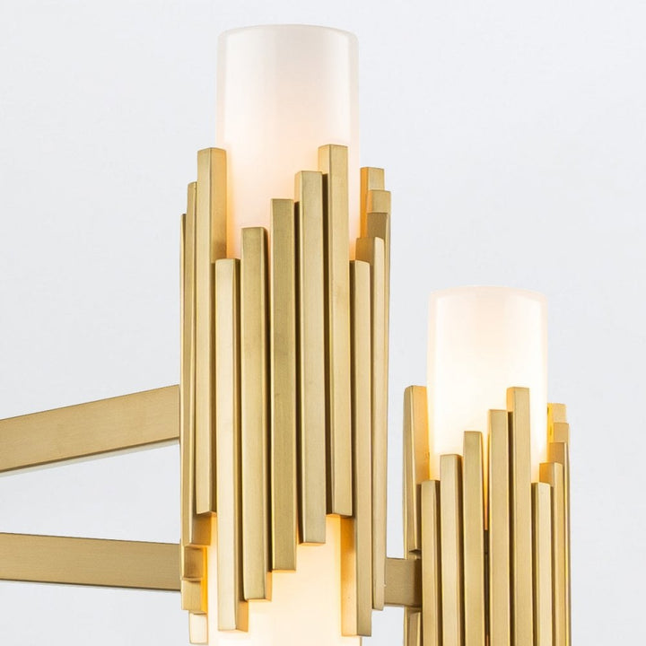 Elstead MARVELE10-AB-OPAL Marvele 10 Light Chandelier Aged Brass