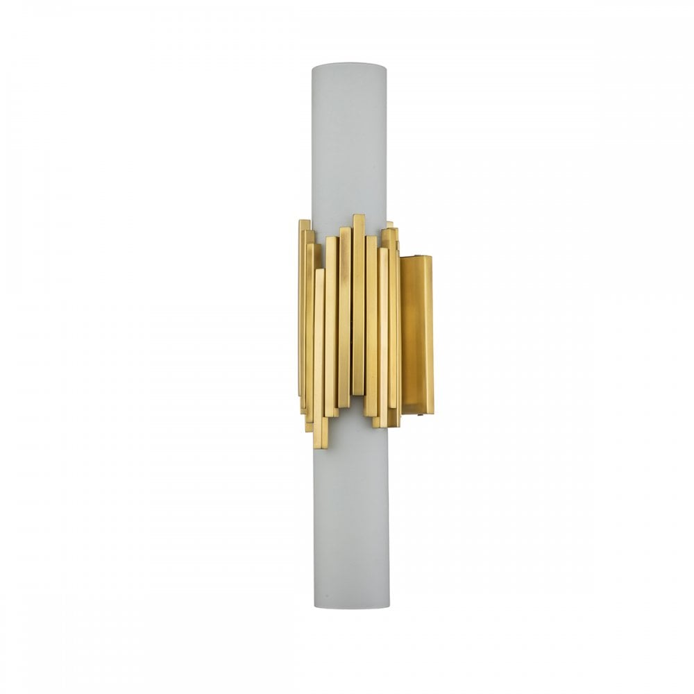 Elstead MARVELE-2WB-AB-OPAL Marvele 2 Light Bathroom Wall Light Aged Brass