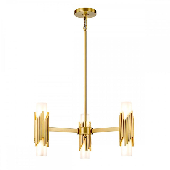Elstead MARVELE6-AB-OPAL Marvele 6 Light Chandelier Aged Brass