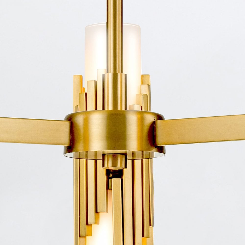 Elstead MARVELE6-AB-OPAL Marvele 6 Light Chandelier Aged Brass
