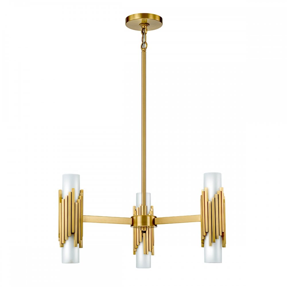 Elstead MARVELE6-AB-OPAL Marvele 6 Light Chandelier Aged Brass