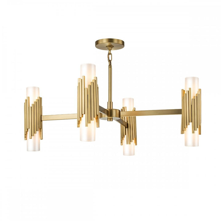 Elstead MARVELE8-AB-OPAL Marvele 8 Light Chandelier Aged Brass