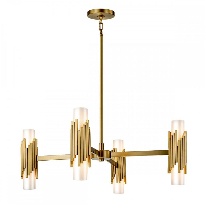 Elstead MARVELE8-AB-OPAL Marvele 8 Light Chandelier Aged Brass
