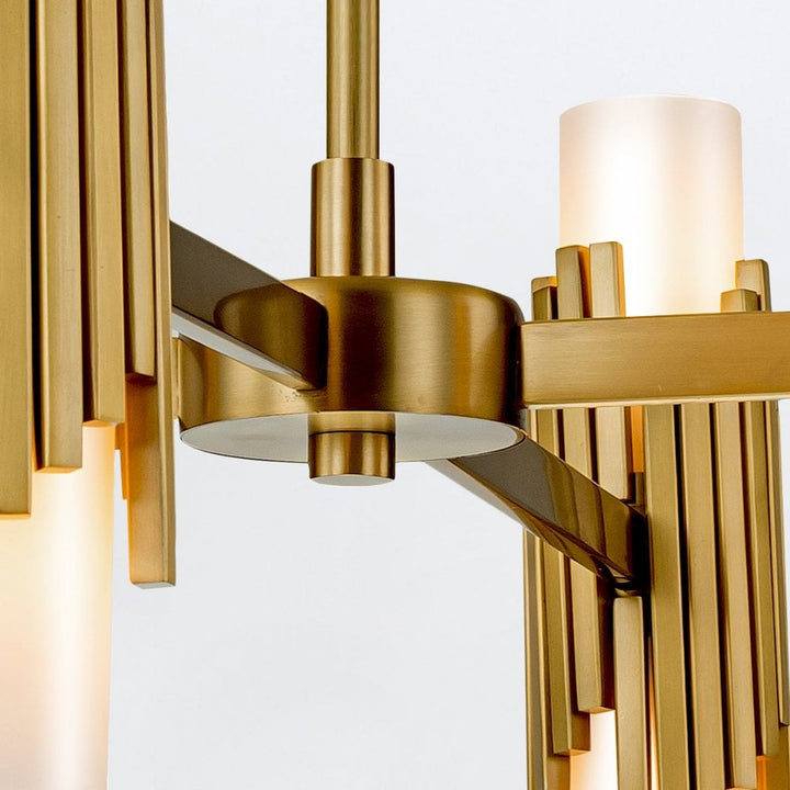 Elstead MARVELE8-AB-OPAL Marvele 8 Light Chandelier Aged Brass