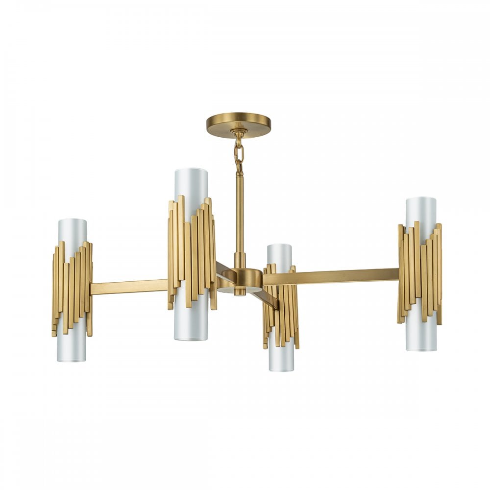 Elstead MARVELE8-AB-OPAL Marvele 8 Light Chandelier Aged Brass
