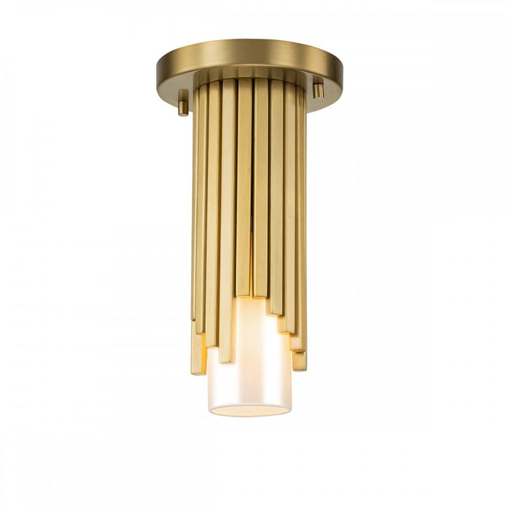 Elstead MARVELE-MP-AB-OPAL Marvele 1 Light Mini Pendant Aged Brass