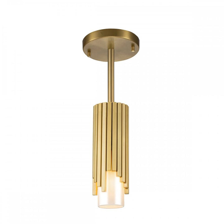 Elstead MARVELE-MP-AB-OPAL Marvele 1 Light Mini Pendant Aged Brass