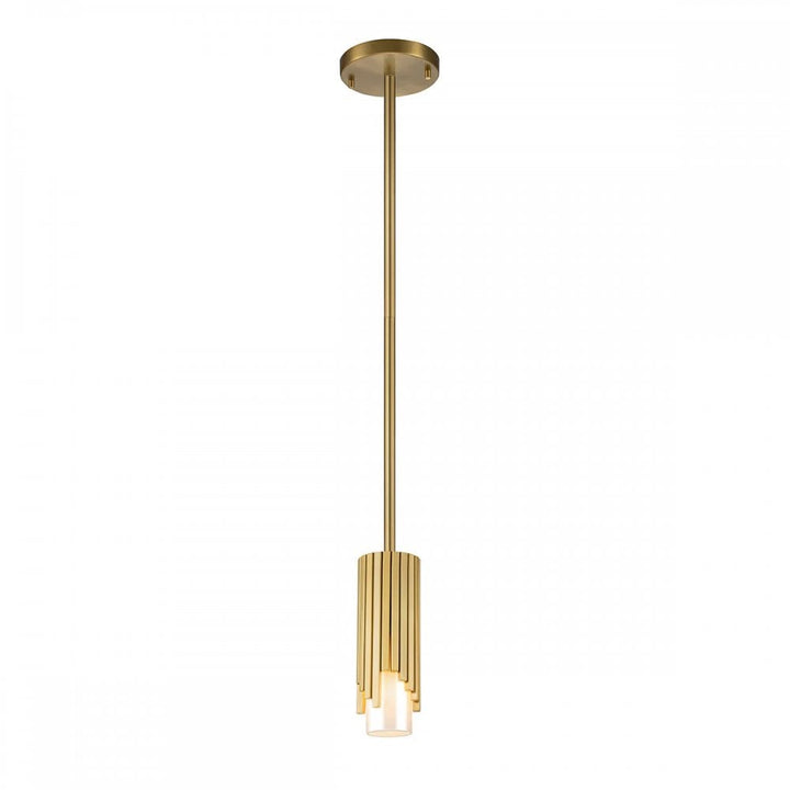 Elstead MARVELE-MP-AB-OPAL Marvele 1 Light Mini Pendant Aged Brass