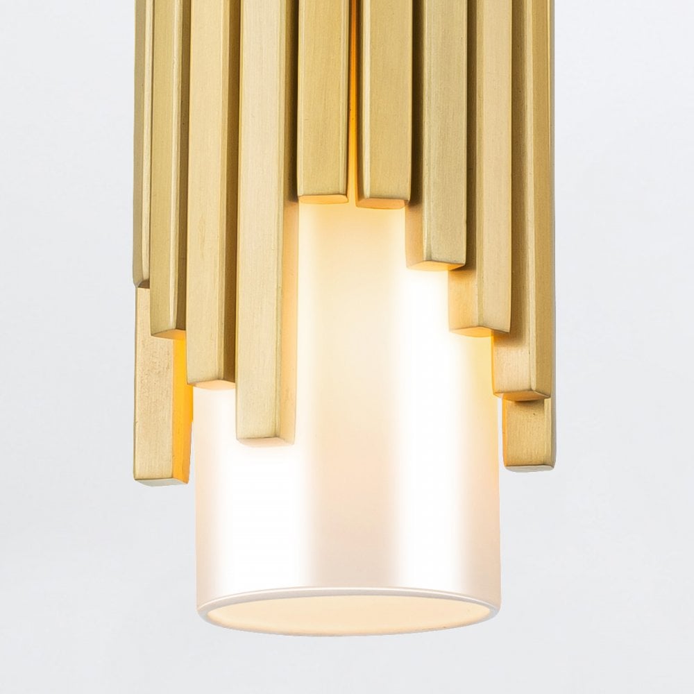 Elstead MARVELE-MP-AB-OPAL Marvele 1 Light Mini Pendant Aged Brass