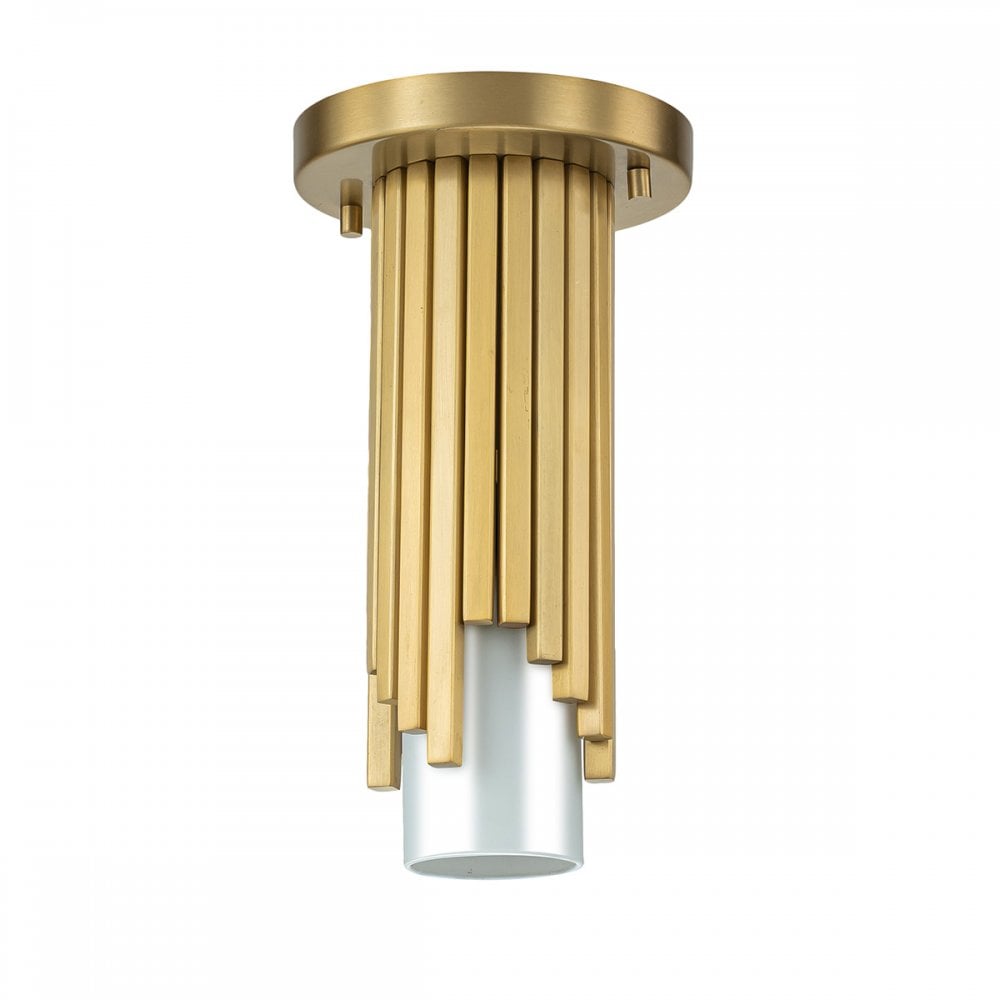 Elstead MARVELE-MP-AB-OPAL Marvele 1 Light Mini Pendant Aged Brass