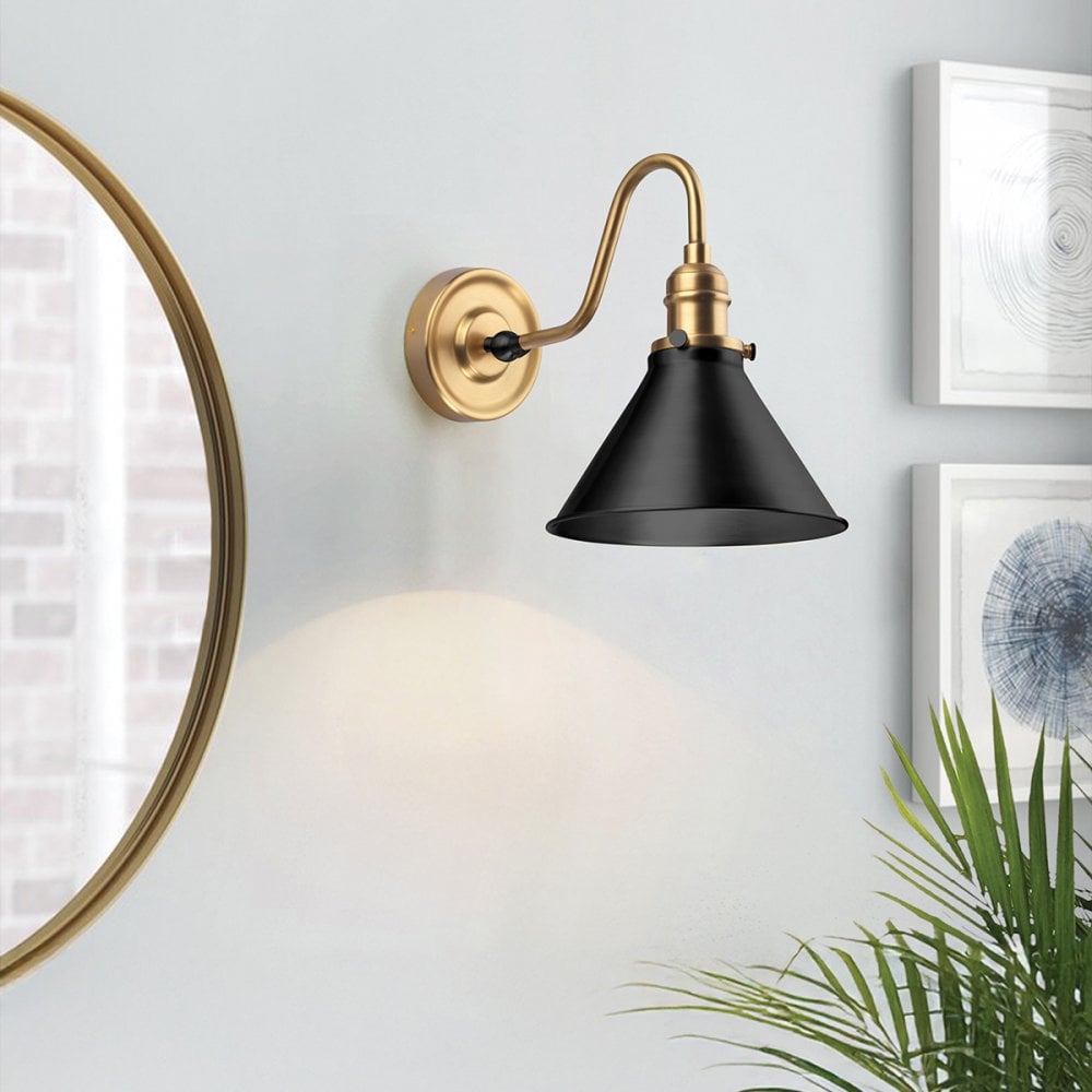 Elstead PV1-AB-MB Provence 1 Light Wall Light Aged Brass & Matte Black