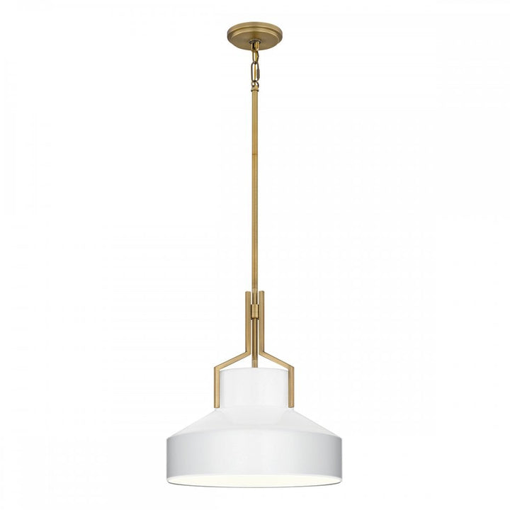 Quoizel QZ-BRECKEN-2P-AB-ABG Brecken 2 Light Pendant Aged Brass and faux Alabaster glass Shade