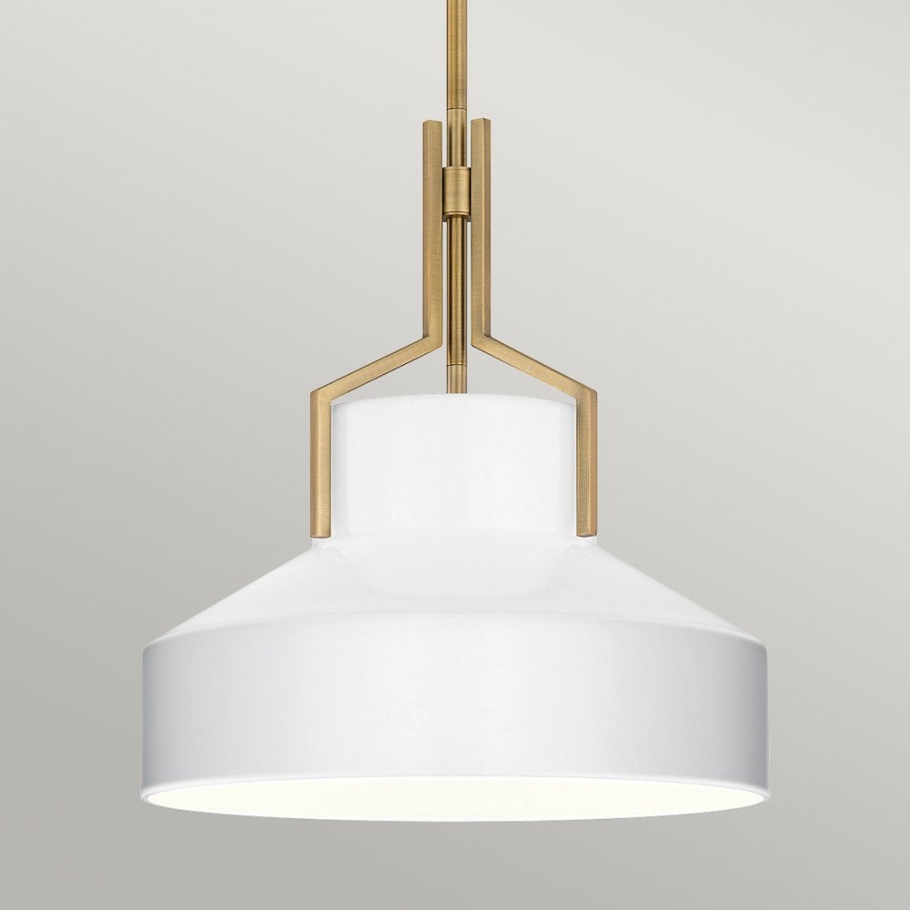 Quoizel QZ-BRECKEN-2P-AB-ABG Brecken 2 Light Pendant Aged Brass and faux Alabaster glass Shade
