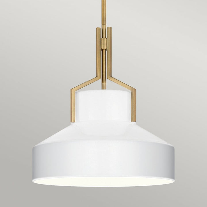 Quoizel QZ-BRECKEN-2P-AB-ABG Brecken 2 Light Pendant Aged Brass and faux Alabaster glass Shade