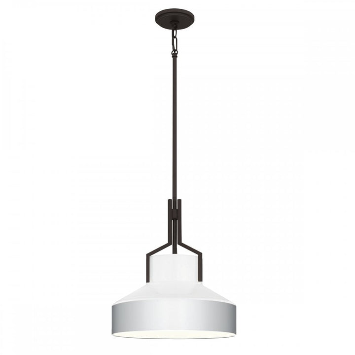 Quoizel QZ-BRECKEN-2P-AB-OPAL Brecken 2 Light Pendant Aged Brass and Cased Opal glass Shade