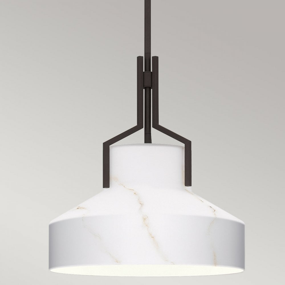 Quoizel QZ-BRECKEN-2P-OZ-OPAL Brecken 2 Light Pendant Old Bronze and faux Alabaster glass Shade