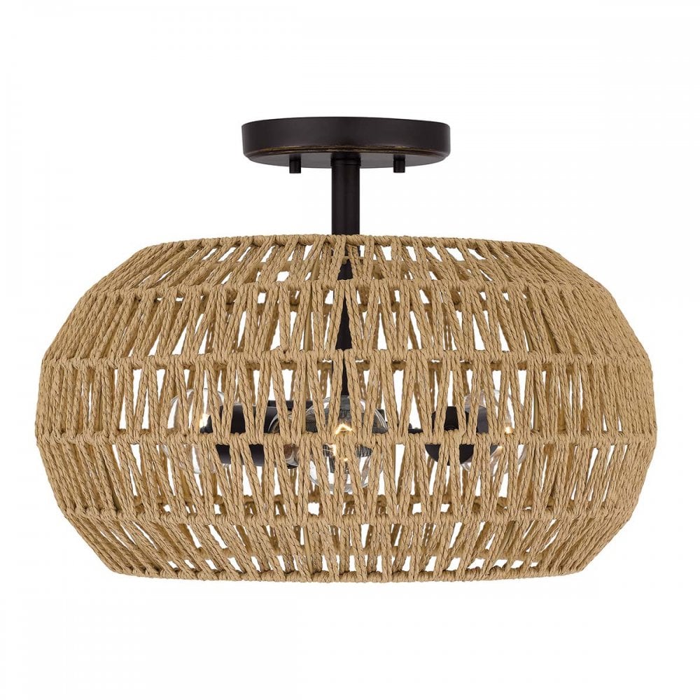 Quoizel QZ-CASABLANCA-3SF-PBZ Casablanca 3 Light Semi-Flush Palladian Bronze