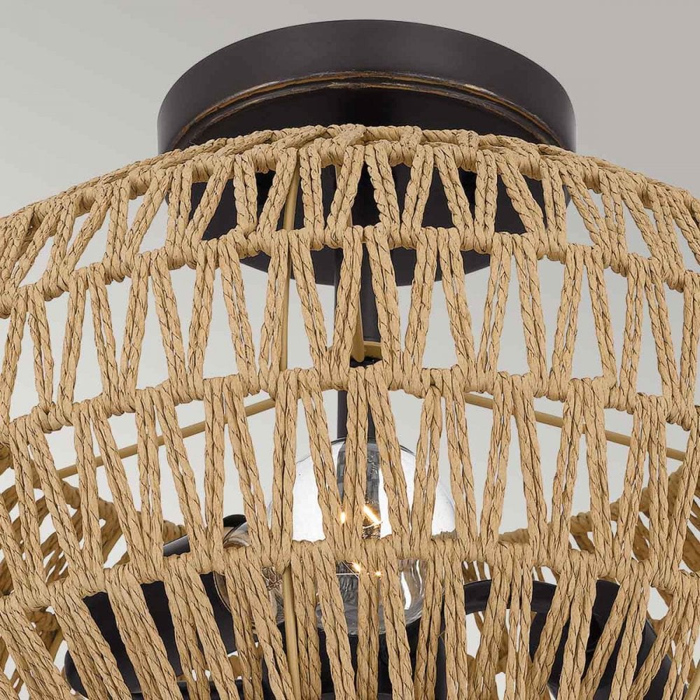 Quoizel QZ-CASABLANCA-3SF-PBZ Casablanca 3 Light Semi-Flush Palladian Bronze