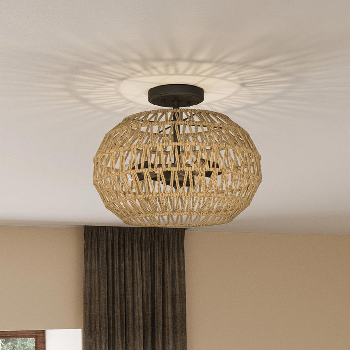 Quoizel QZ-CASABLANCA-3SF-PBZ Casablanca 3 Light Semi-Flush Palladian Bronze