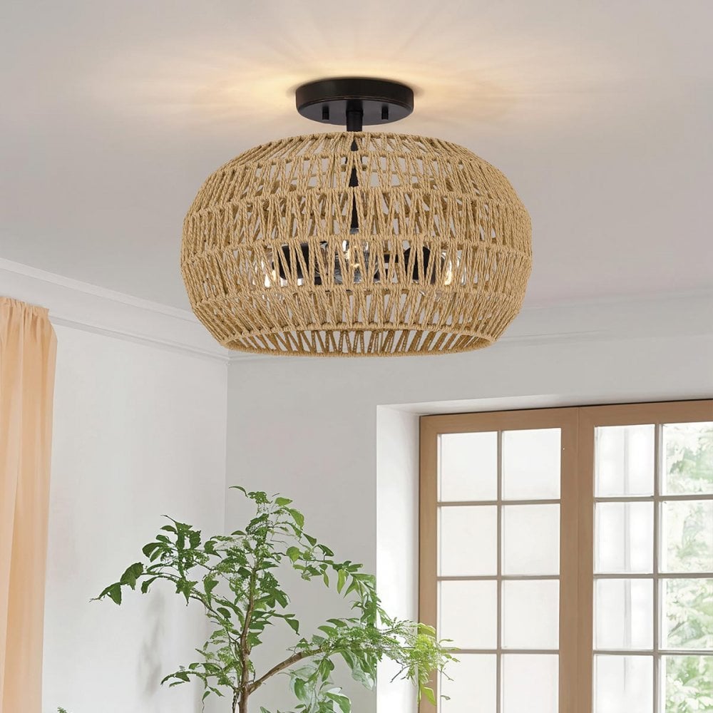 Quoizel QZ-CASABLANCA-3SF-PBZ Casablanca 3 Light Semi-Flush Palladian Bronze