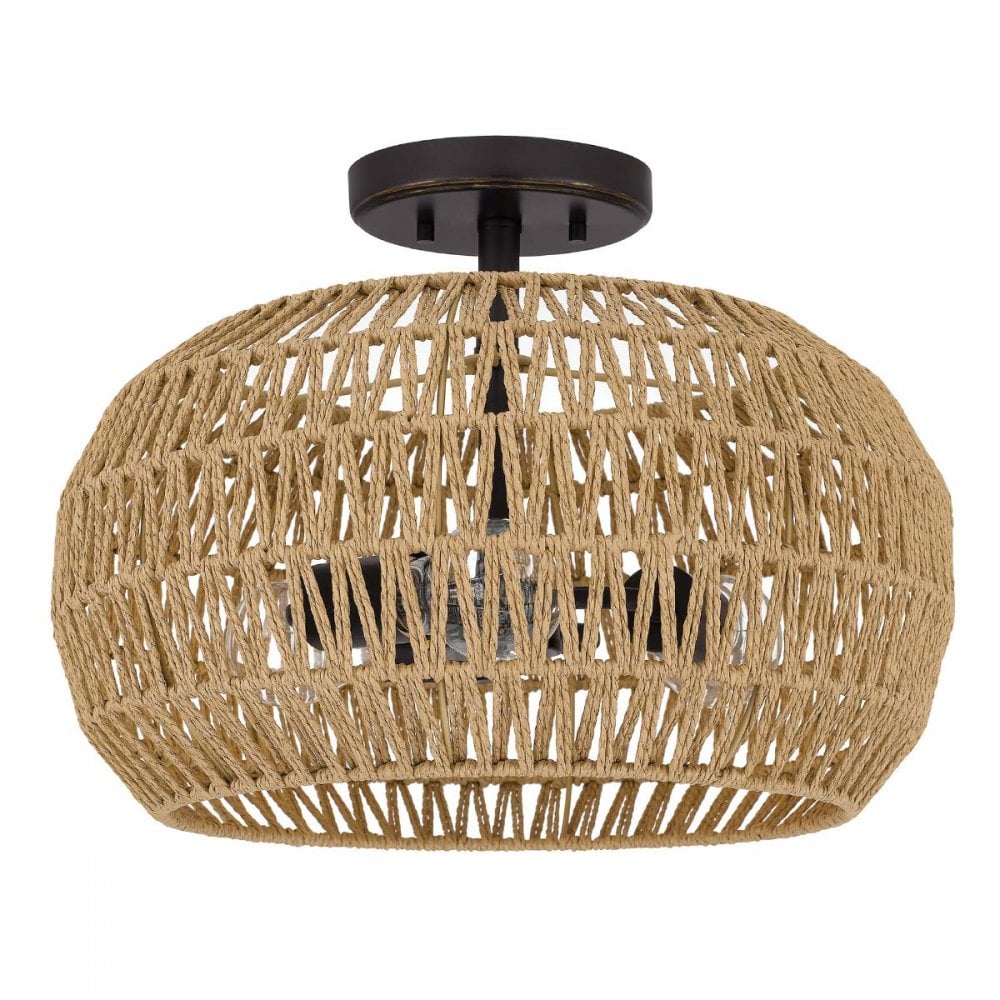 Quoizel QZ-CASABLANCA-3SF-PBZ Casablanca 3 Light Semi-Flush Palladian Bronze