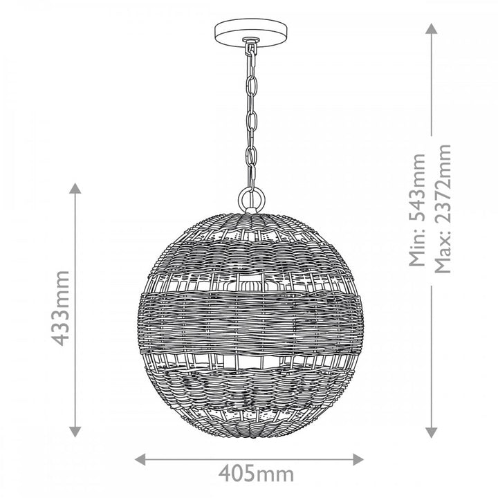 Quoizel QZ-LINDENDALE-P-AWH Lindendale 1 Light Pendant Antique White