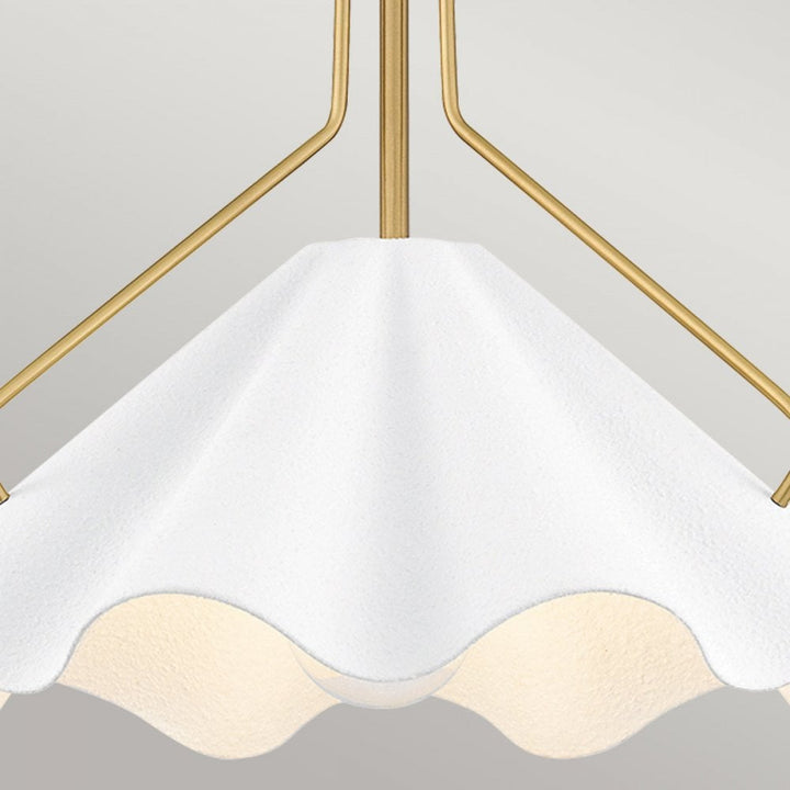 Quoizel QZ-MEJIA-1P-S-AB Mejia 1 Light Pendant Aged Brass, Textured White Steel Shade