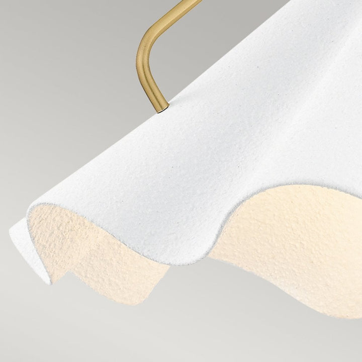 Quoizel QZ-MEJIA-1P-S-AB Mejia 1 Light Pendant Aged Brass, Textured White Steel Shade