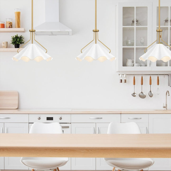 Quoizel QZ-MEJIA-1P-S-AB Mejia 1 Light Pendant Aged Brass, Textured White Steel Shade
