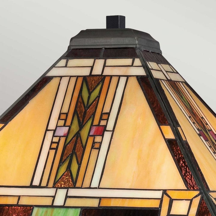 Quoizel QZ-NAVAJO-TL-VB Navajo 2 Light Table Lamp Bronze with Art Glass Shade