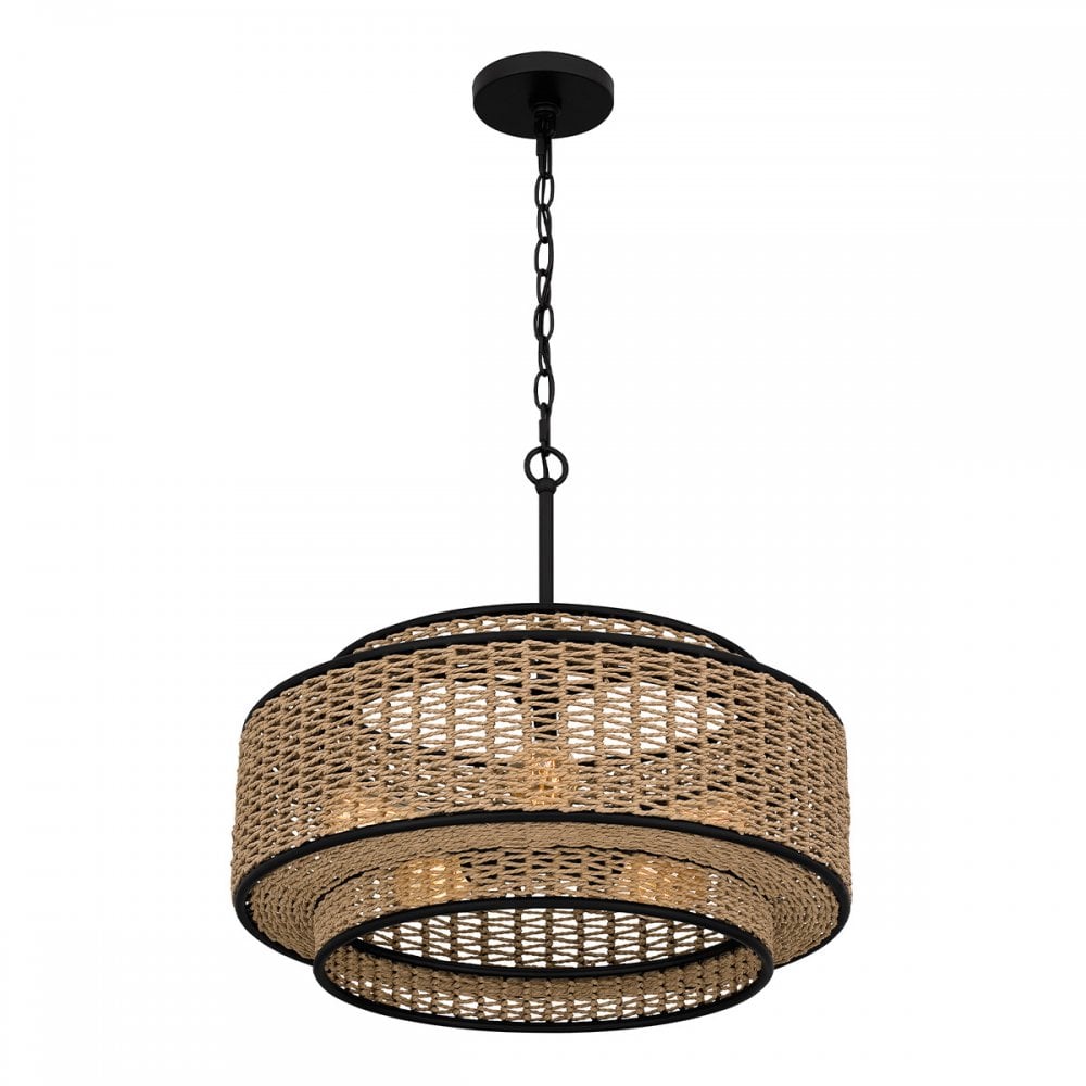 Quoizel QZ-TETON-5P-MBK Teton 5 Light Pendant Matte Black