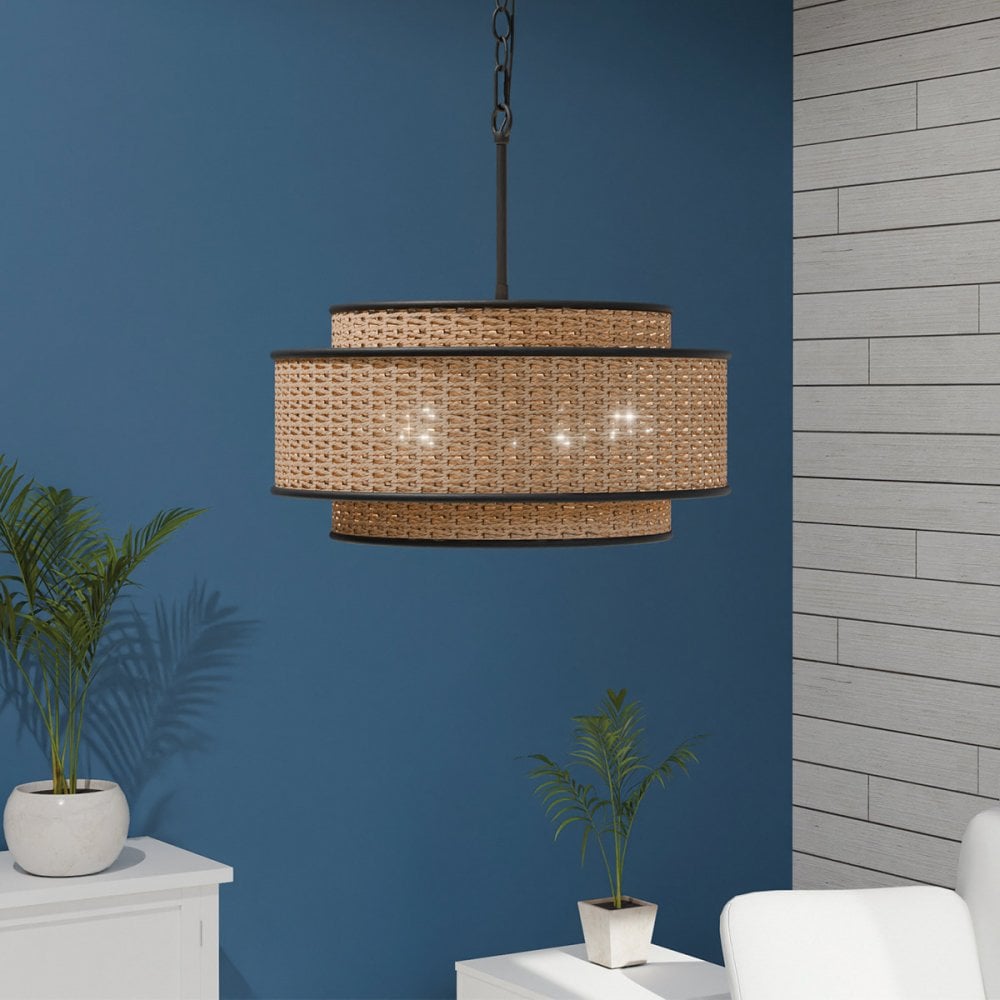 Quoizel QZ-TETON-5P-MBK Teton 5 Light Pendant Matte Black