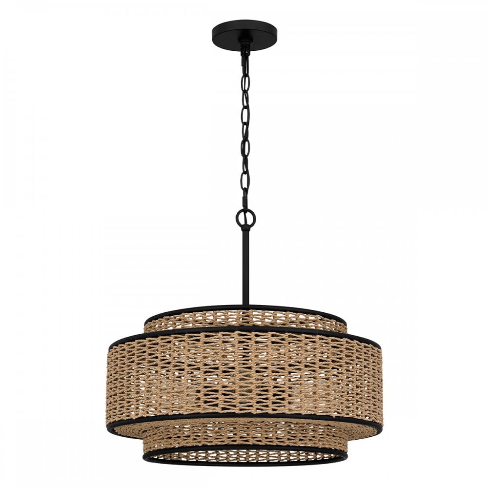 Quoizel QZ-TETON-5P-MBK Teton 5 Light Pendant Matte Black