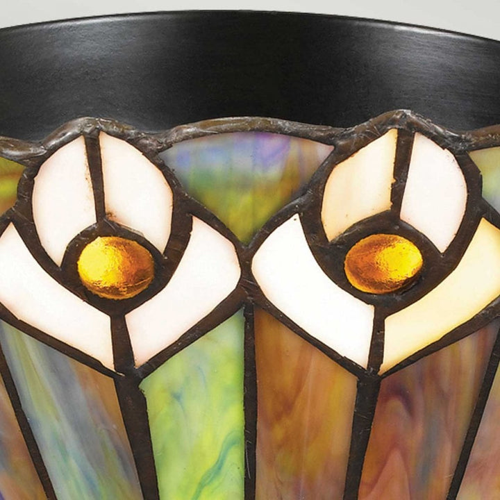 Quoizel QZ-WATKINS-F-VB Watkins 2 Light Flush Valiant Bronze & Art Glass Shade