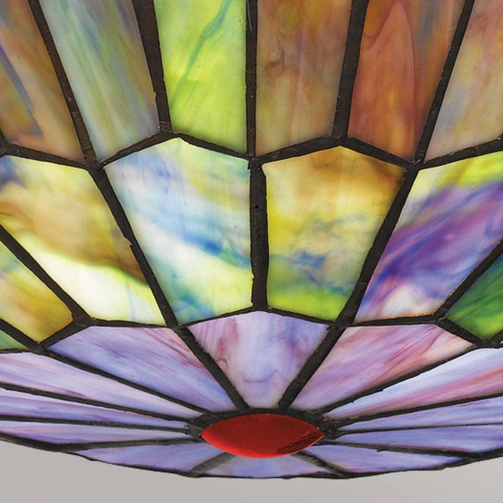 Quoizel QZ-WATKINS-F-VB Watkins 2 Light Flush Valiant Bronze & Art Glass Shade
