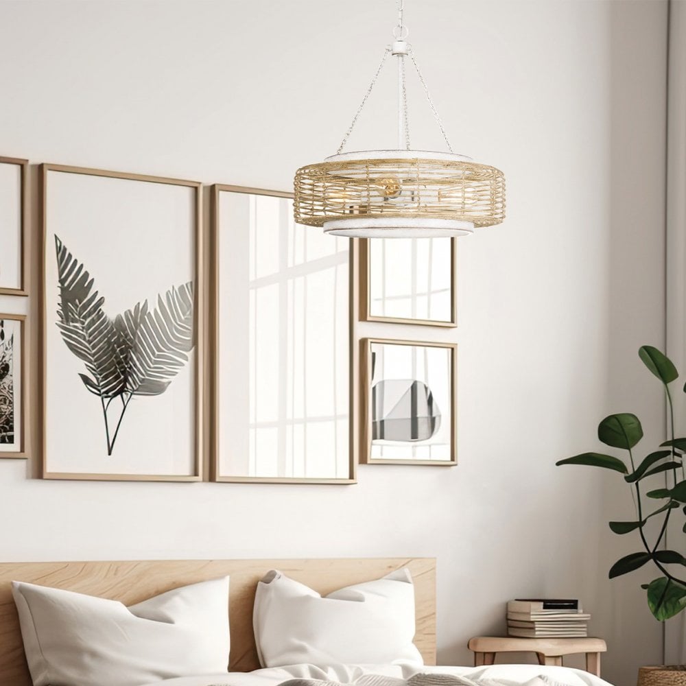 Quoizel QZ-WAYLON-4P-AWH Waylon 4 Light Pendant Antique White