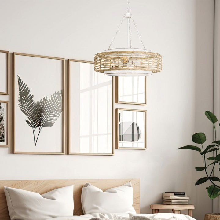 Quoizel QZ-WAYLON-4P-AWH Waylon 4 Light Pendant Antique White