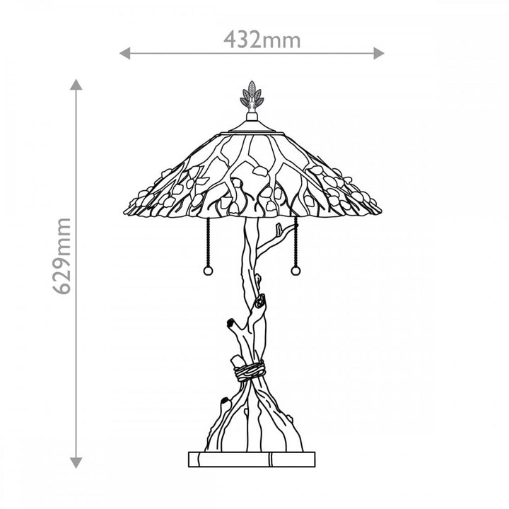 Quoizel QZ-WHISPERING-TL-VB Whispering 2 Light Table Lamp Valiant Bronze with Art Glass Shade
