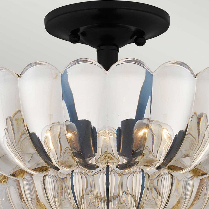 Quoizel QZ-WHITECAP-SF-M Whitecap 4 Light Semi-Flush Tinted Amber Glass with Mottled Cocoa Brown
