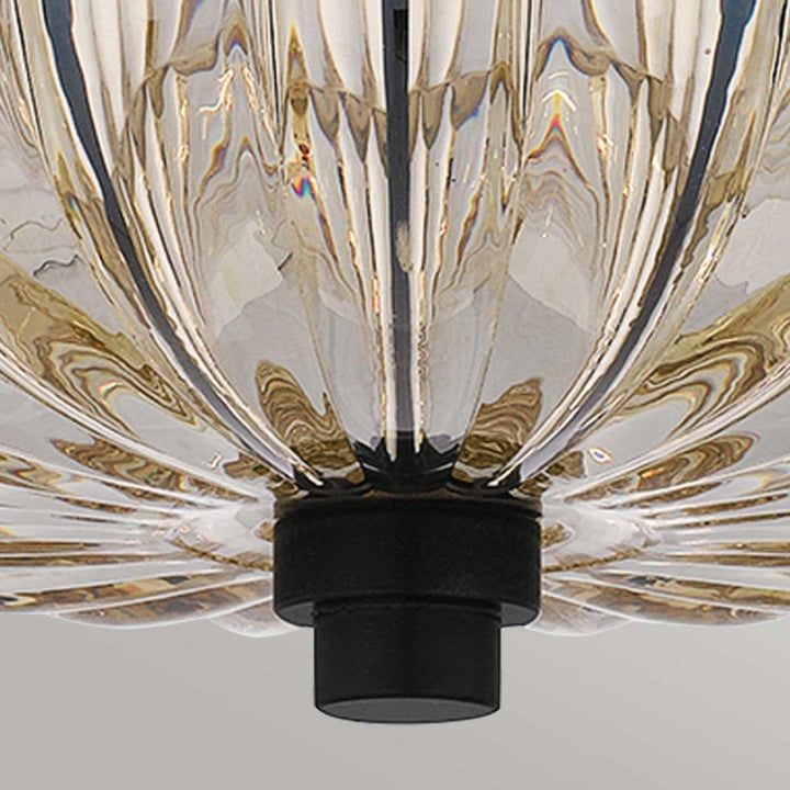 Quoizel QZ-WHITECAP-SF-M Whitecap 4 Light Semi-Flush Tinted Amber Glass with Mottled Cocoa Brown