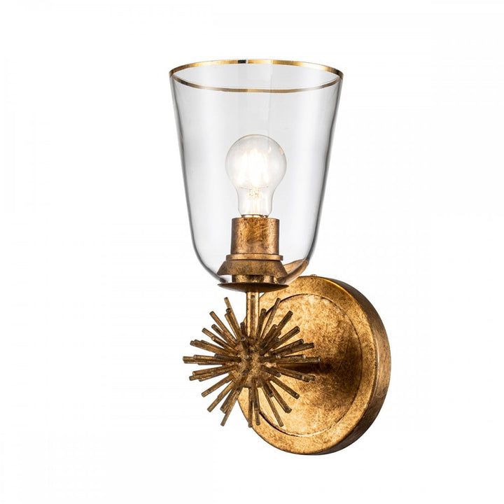 Elstead STARING-1WB-DG-CLEAR Staring 1 Light Wall Light Distressed Gold