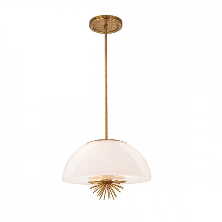 Elstead STARING-3P-DG-OPAL Staring 3 Light Pendant Distressed Gold