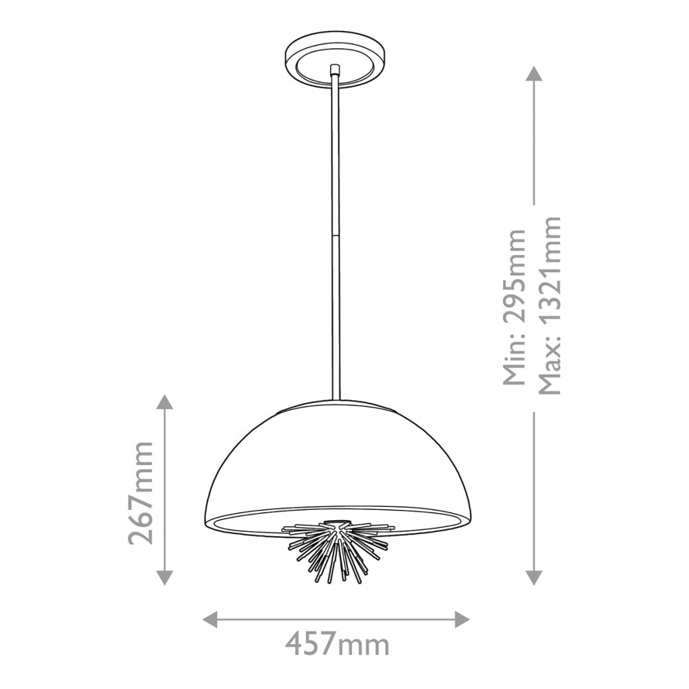 Elstead STARING-3P-DG-OPAL Staring 3 Light Pendant Distressed Gold