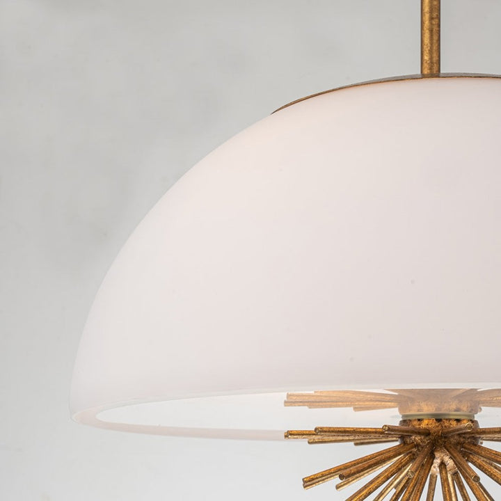 Elstead STARING-3P-DG-OPAL Staring 3 Light Pendant Distressed Gold